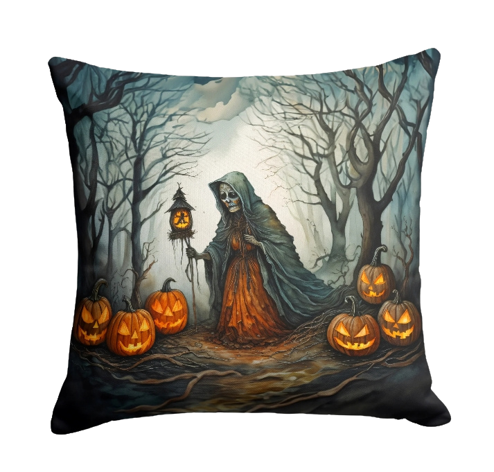 The Weeping Woman Spooky Halloween Throw Pillow