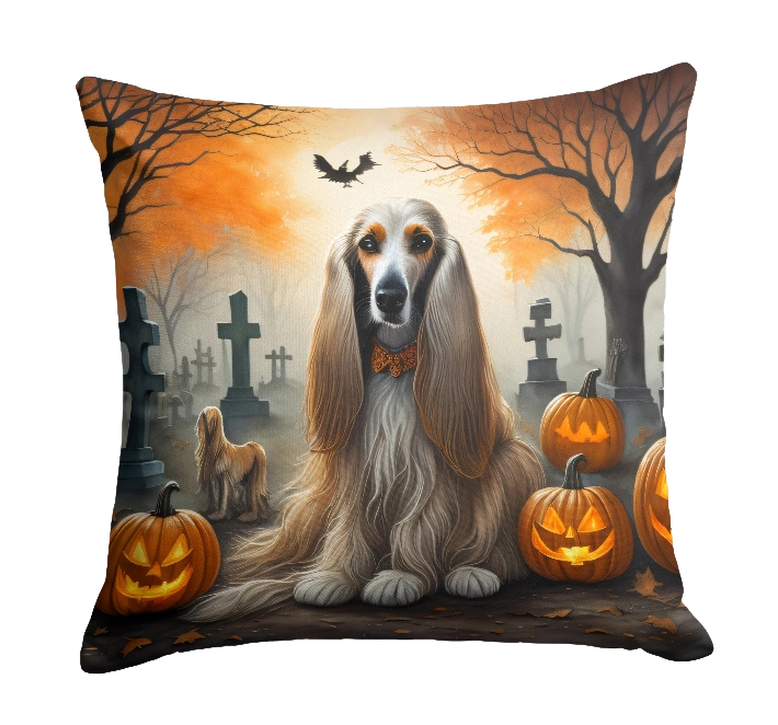 Afghan Hound Spooky Halloween Throw Pillow