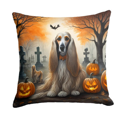 Afghan Hound Spooky Halloween Throw Pillow