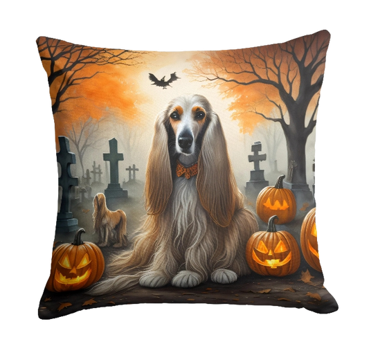 Afghan Hound Spooky Halloween Throw Pillow