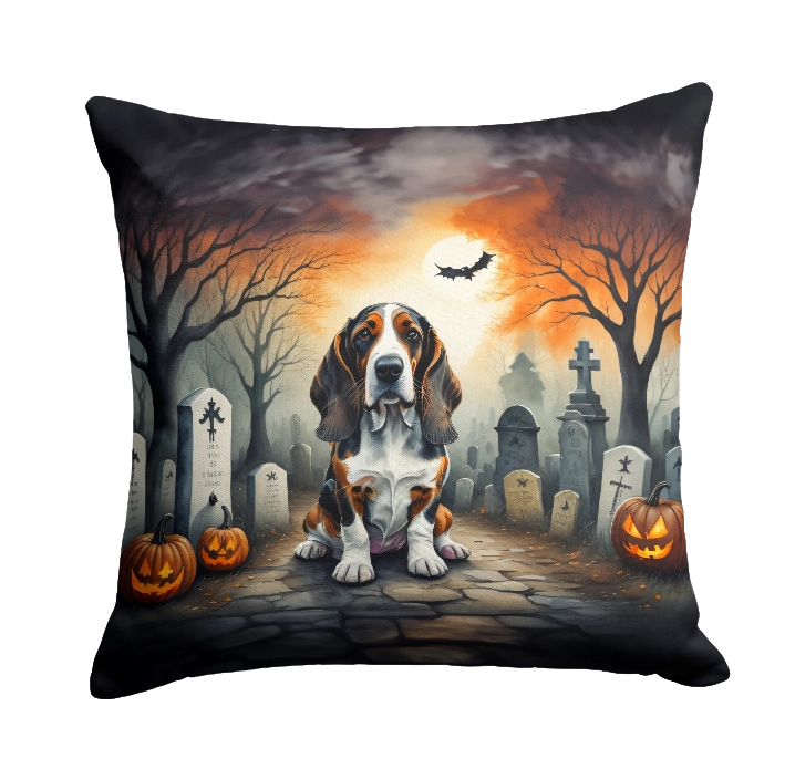 Basset Hound Spooky Halloween Throw Pillow