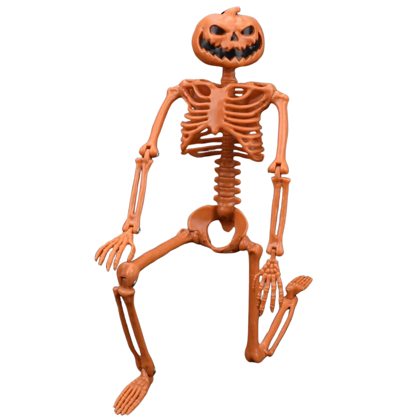 Orange Life Sized Pumpkin Head Skeleton