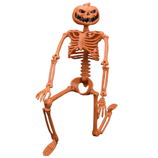 Orange Life Sized Pumpkin Head Skeleton