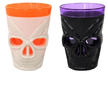 1/2/3Pcs LED Light Halloween Drinking Cup Skull Glowing Wine Water Cup 