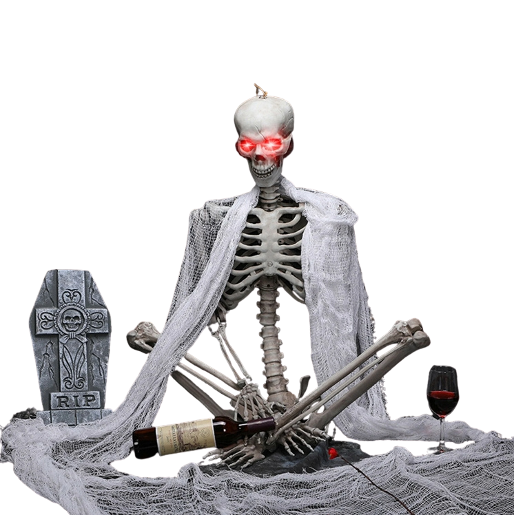 Skeleton Poseable with LED Eyes Life Size