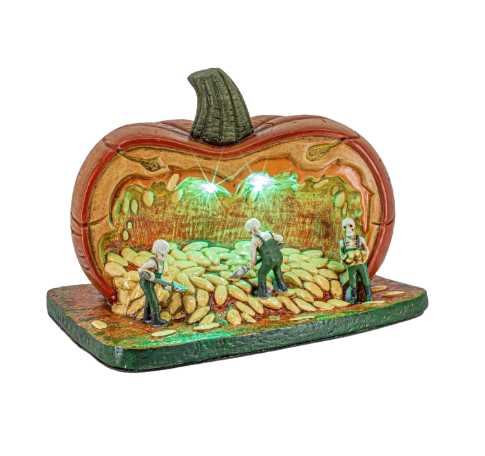 FG Square Gourd Gathering Ghouls Pumpkin Theme Halloween Village