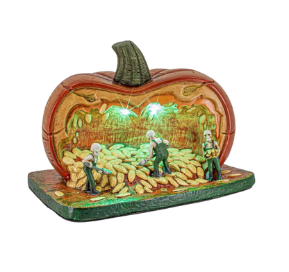 FG Square Gourd Gathering Ghouls Pumpkin Theme Halloween Village