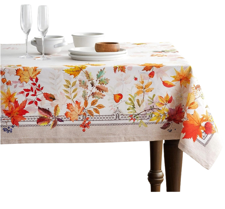 100% Cotton Cover - 60"X60" Square Fall Decorative Dinning Tablecloths