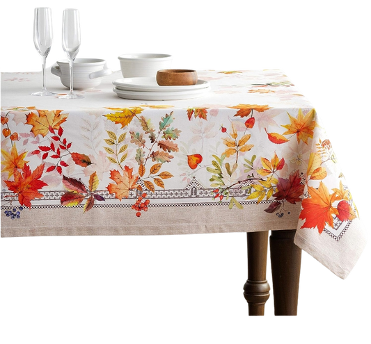 100% Cotton Cover - 60"X60" Square Fall Decorative Dinning Tablecloths