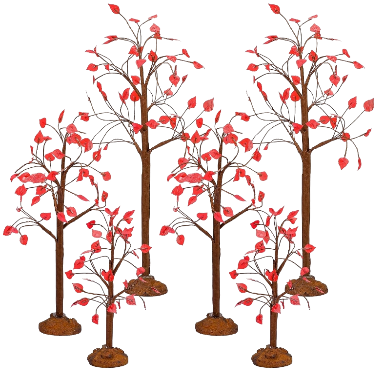 6Pcs Artificial Mini Fall Maple Trees Autumn 