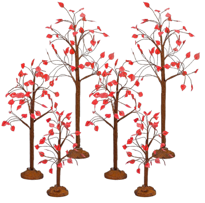 6Pcs Artificial Mini Fall Maple Trees Autumn 