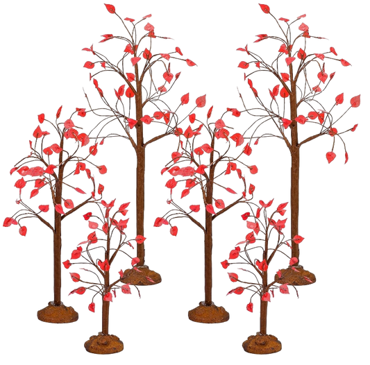 6Pcs Artificial Mini Fall Maple Trees Autumn 