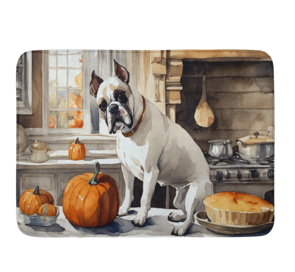 Boxer Fall Kitchen Pumpkins Memory Foam Kitchen Mat