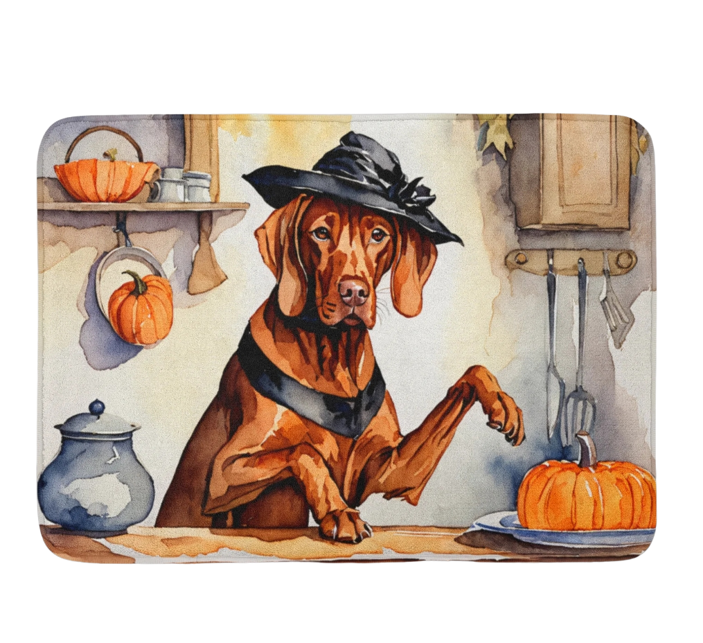 Vizsla Fall Kitchen Pumpkins Memory Foam Kitchen Mat