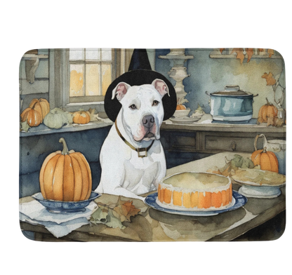 Pit Bull Terrier Fall Kitchen Pumpkins Memory Foam Kitchen Mat