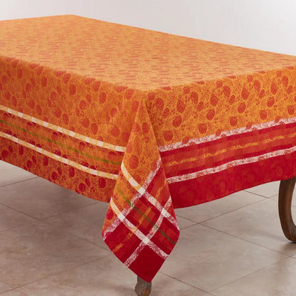 Keithley Pumpkin and Leaf Design Jacquard Tablecloth