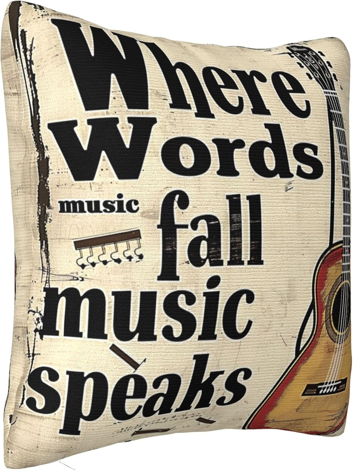 Where Words Fall Music Throw Pillow Covers Decorative 18X18 Inch Pillowcase Square Cushion Cases 