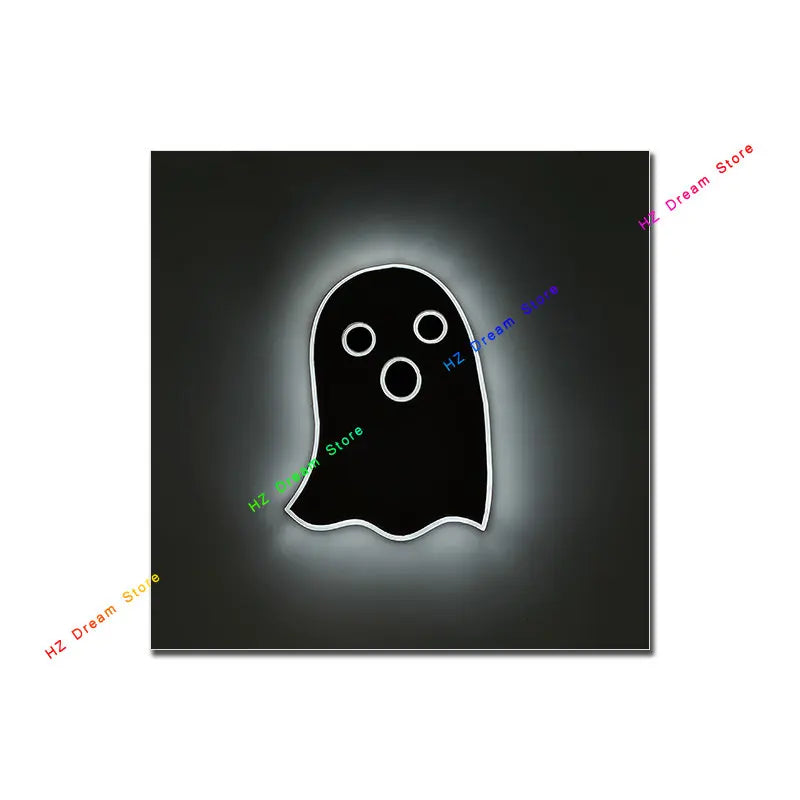 Neon Light Halloween Sign Poster