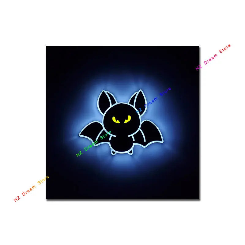 Neon Light Halloween Sign Poster