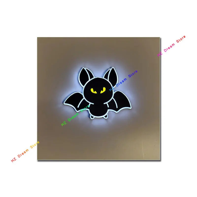 Neon Light Halloween Sign Poster