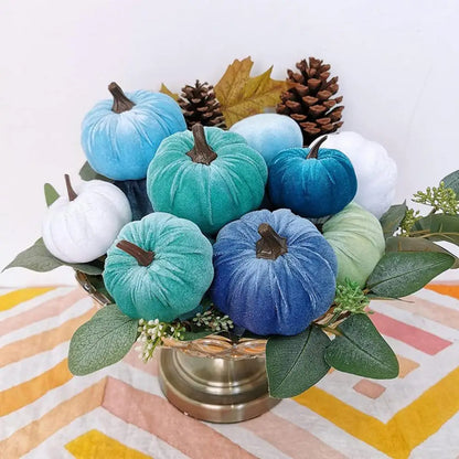 Multi Color Velvet Pumpkins (12 Pcs)