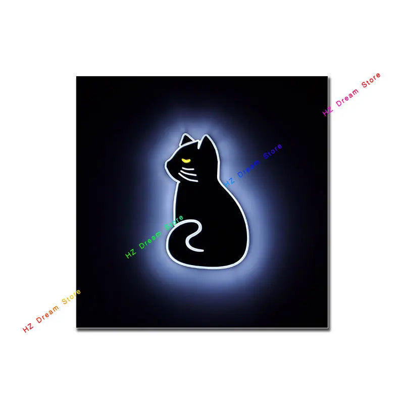 Neon Light Halloween Sign Poster