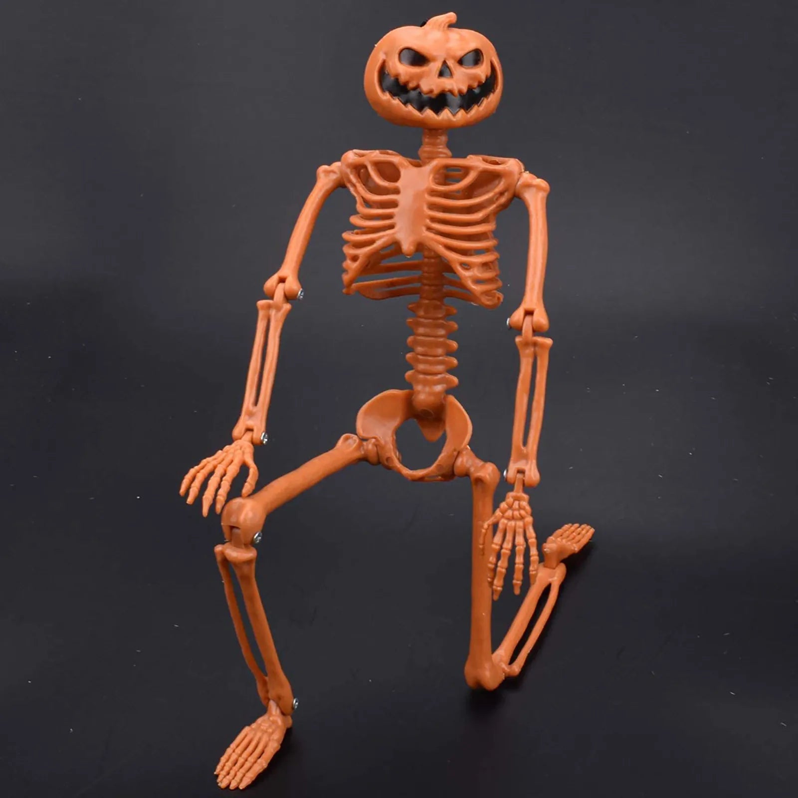 Orange Life Sized Pumpkin Head Skeleton