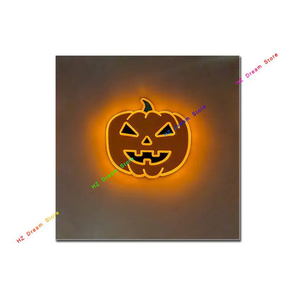 Neon Light Halloween Sign Poster