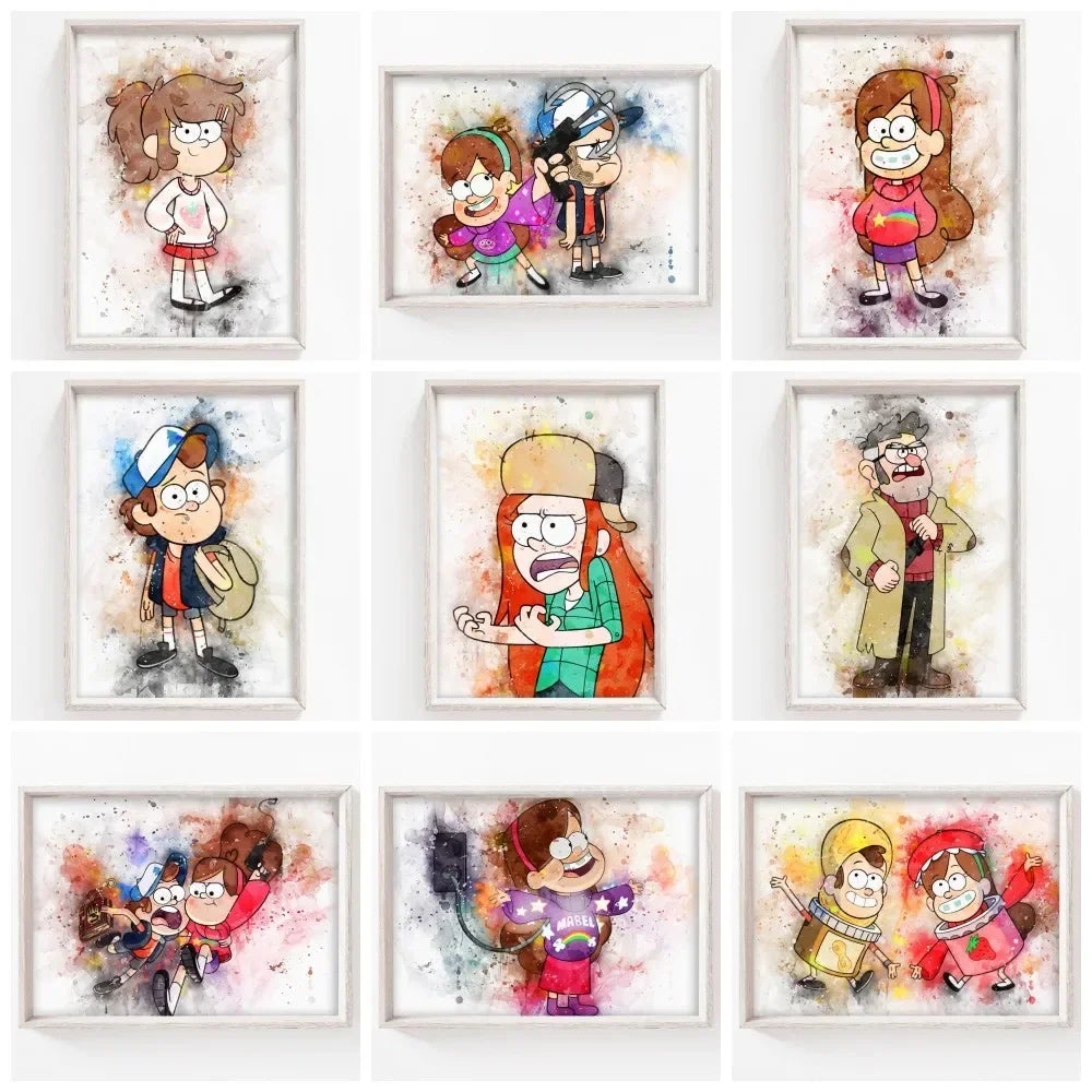 Disney Cartoons Gravity Falls Watercolor  Art 