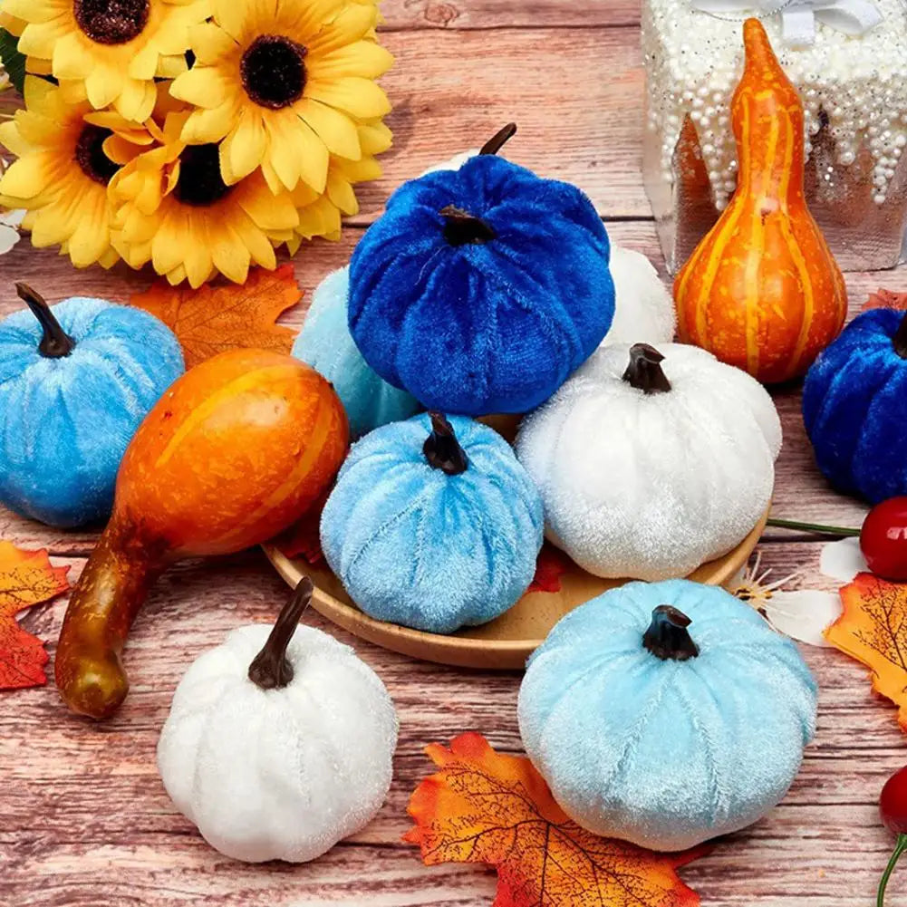 Multi Color Velvet Pumpkins (12 Pcs)