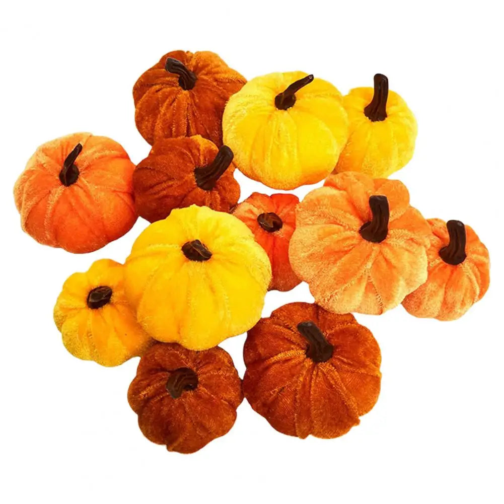 Multi Color Velvet Pumpkins (12 Pcs)