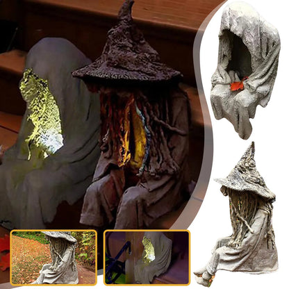 Spooky Sitting Ghost Statue