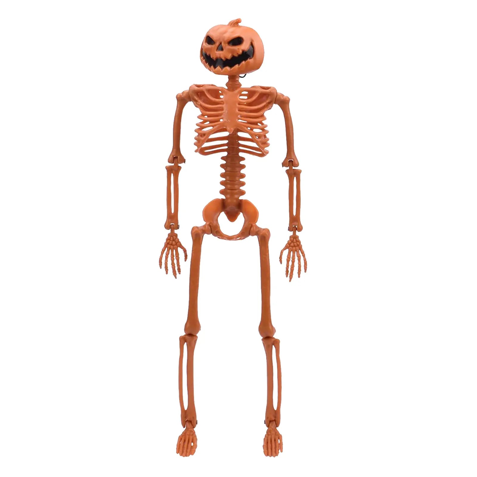 Orange Life Sized Pumpkin Head Skeleton