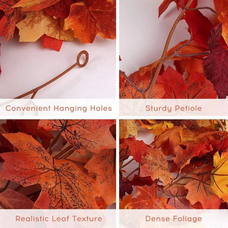 2M Artificial Fall Maple Leaf Vine Decor 