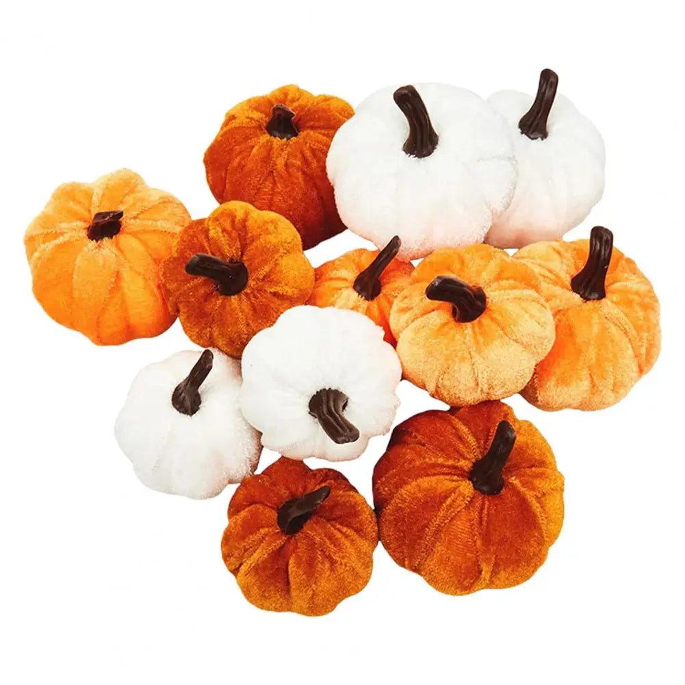 Multi Color Velvet Pumpkins (12 Pcs)