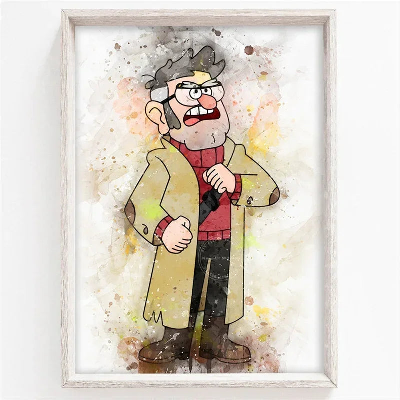 Disney Cartoons Gravity Falls Watercolor  Art 