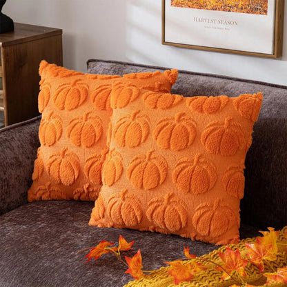 Halloween Pillow Case Plush Cushion Interesting Solid Color Pumpkin