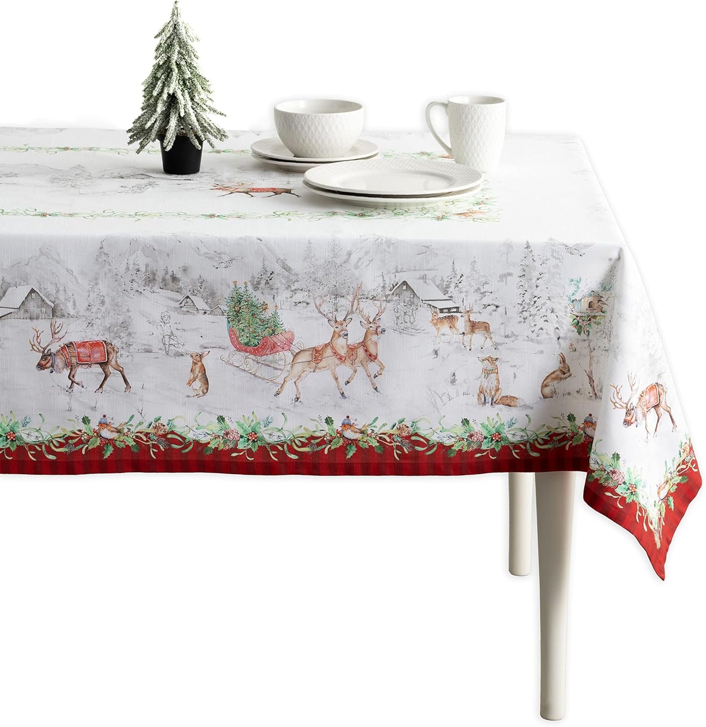 100% Cotton Cover - 60"X60" Square Fall Decorative Dinning Tablecloths