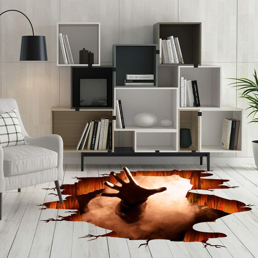 3D Halloween Floor Wall Ceiling Stickers, Ghost Hand Scratching Wall Decor