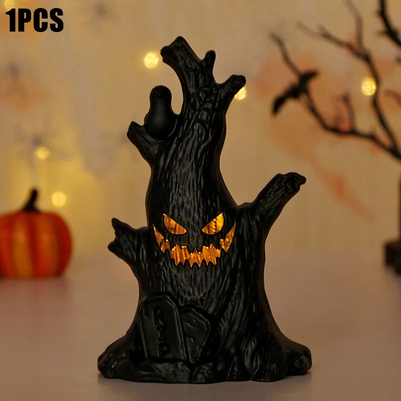 Halloween Led Glow Ghost Tree Light up Pumpkin Home Decoration 