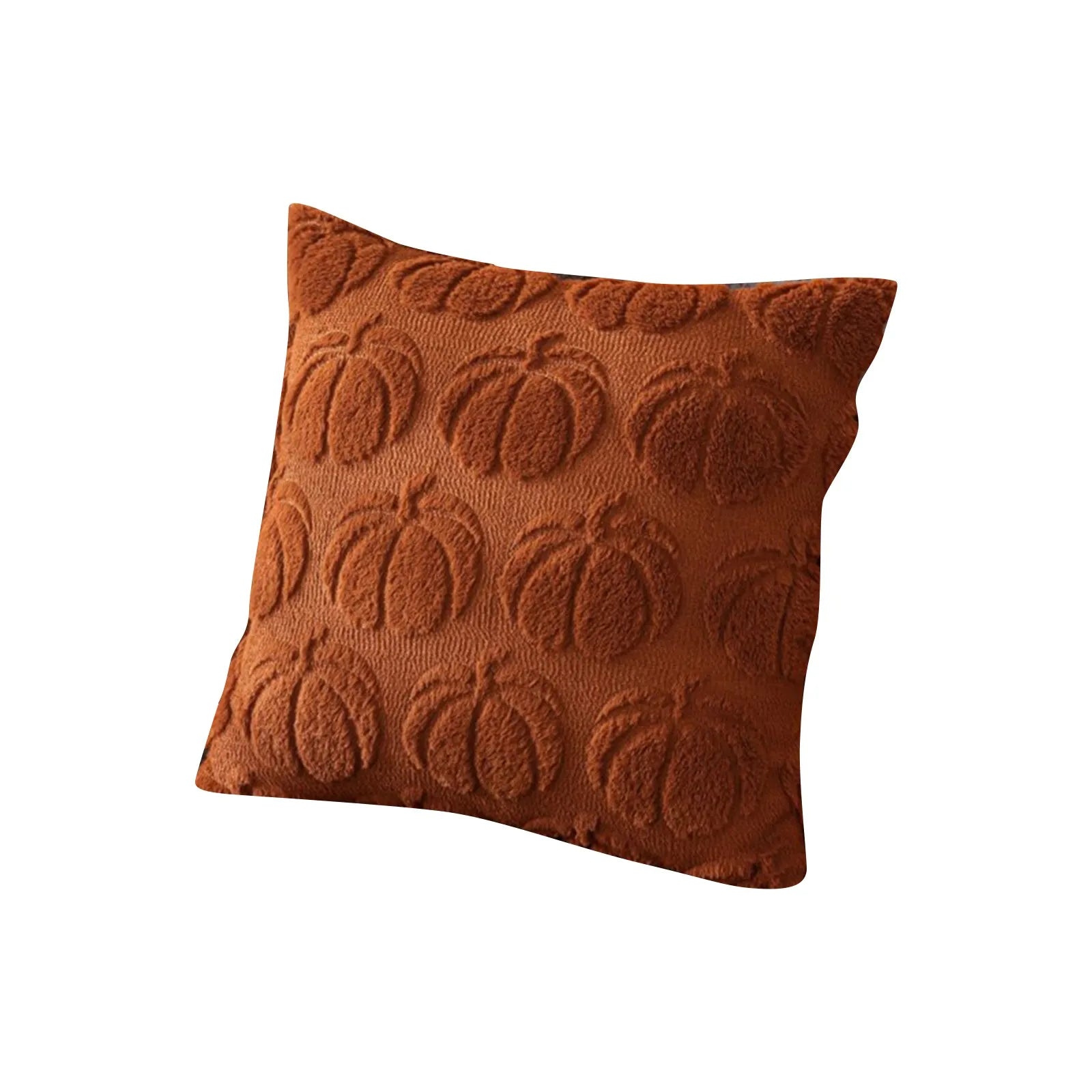 Halloween Pillow Case Plush Cushion Interesting Solid Color Pumpkin