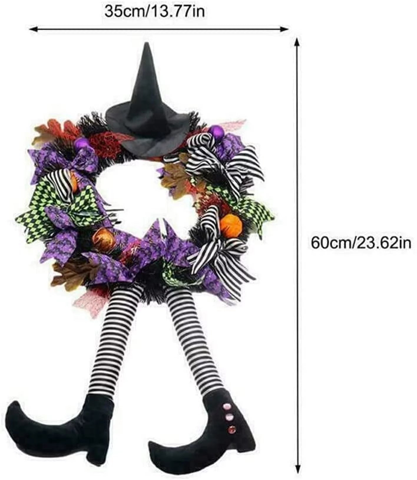 Halloween Wreath with Hat Legs