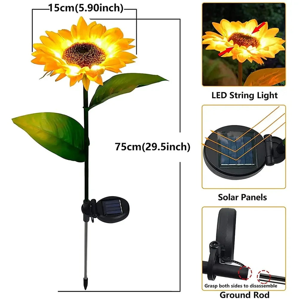 Solar Powered LED Sunflowers