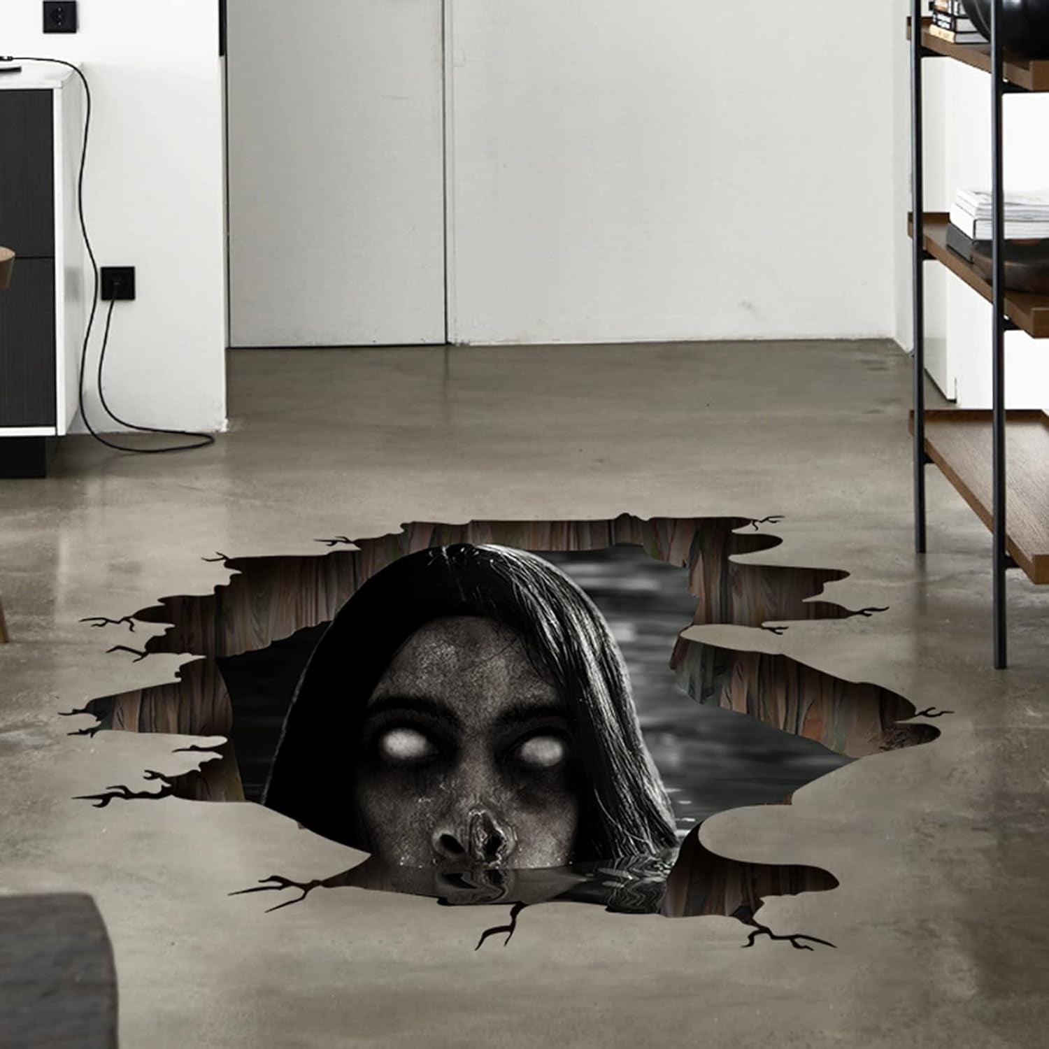 3D Halloween Floor Wall Ceiling Stickers, Ghost Hand Scratching Wall Decor