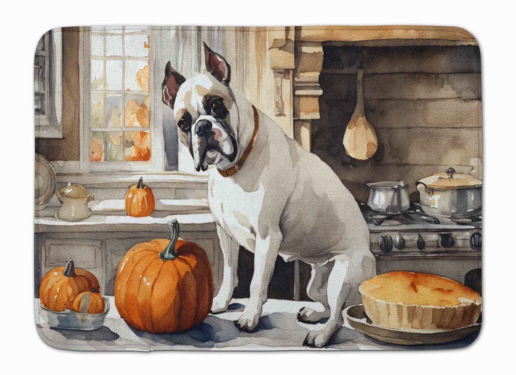 Boxer Fall Kitchen Pumpkins Memory Foam Kitchen Mat