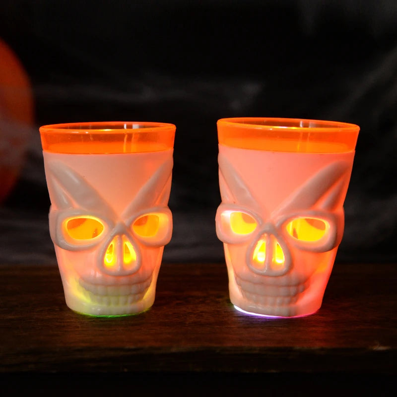 1/2/3Pcs LED Light Halloween Drinking Cup Skull Glowing Wine Water Cup 