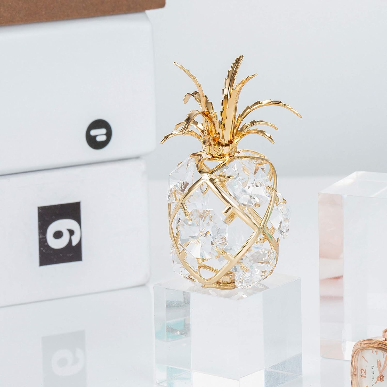 24K Gold Plated Mini Pineapple Tabletop Ornament 