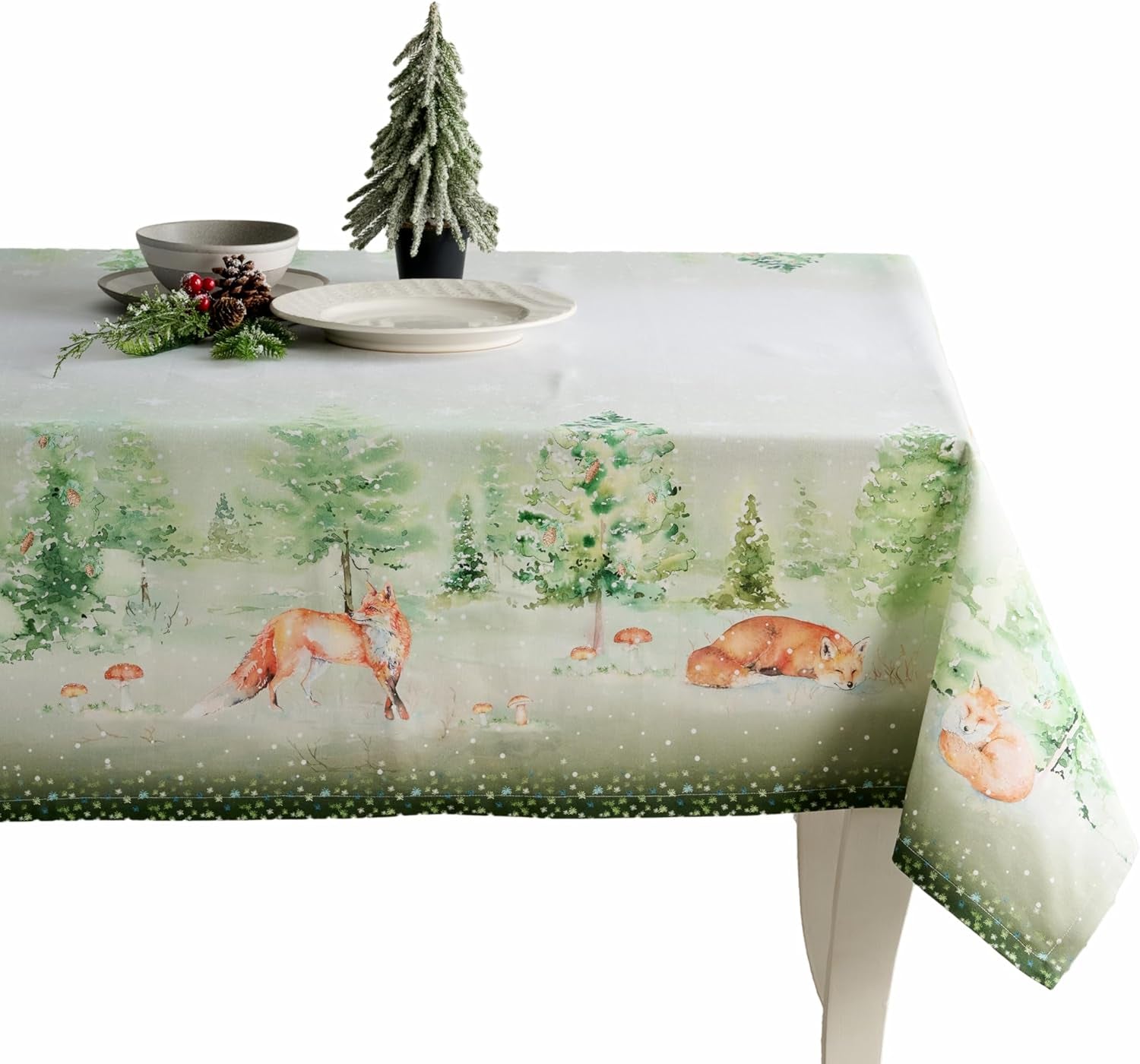 100% Cotton Cover - 60"X60" Square Fall Decorative Dinning Tablecloths