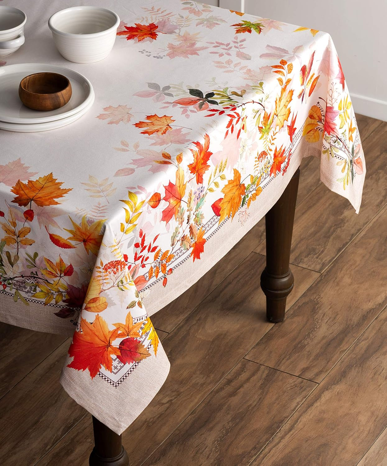 100% Cotton Cover - 60"X60" Square Fall Decorative Dinning Tablecloths