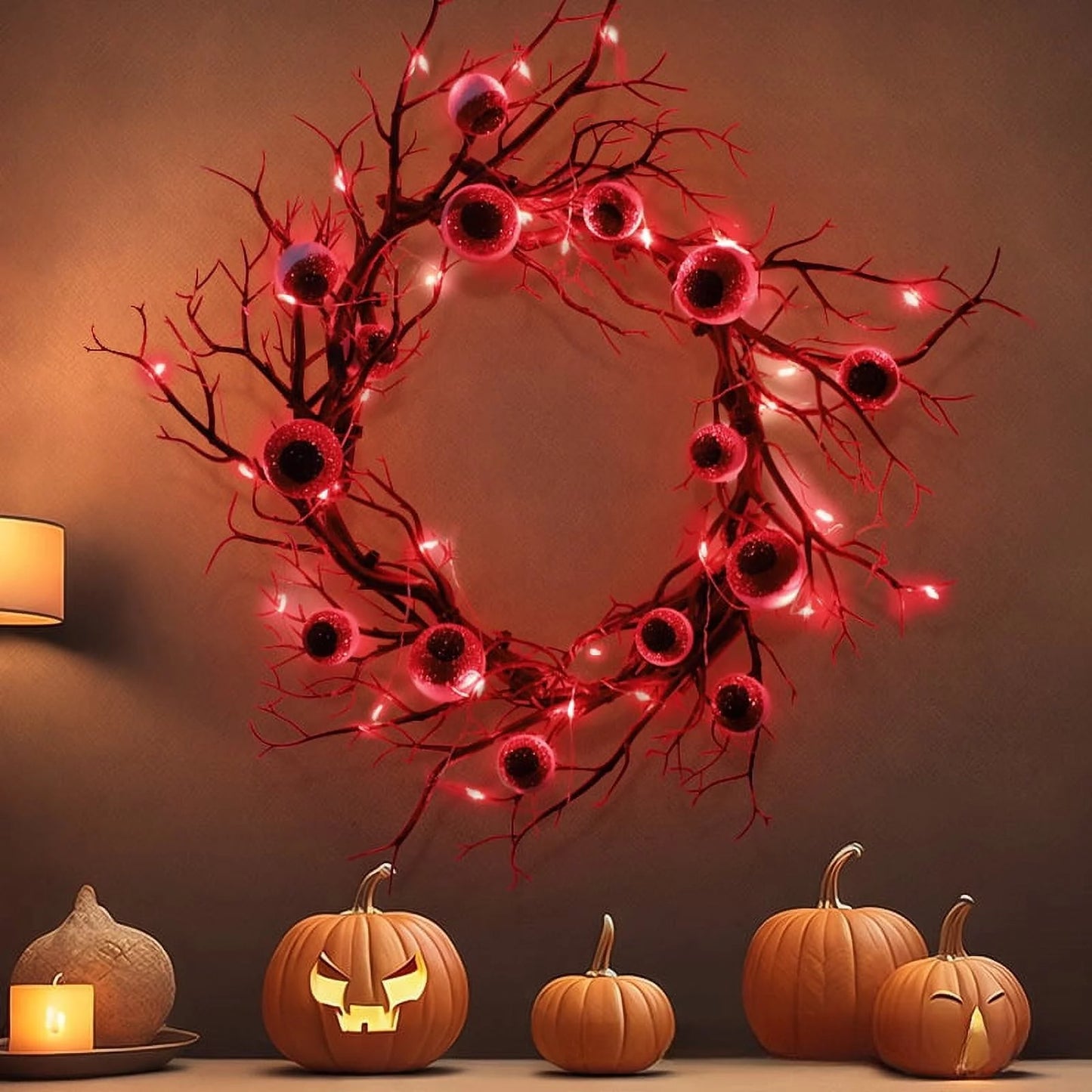 LED Halloween Colored Wreath